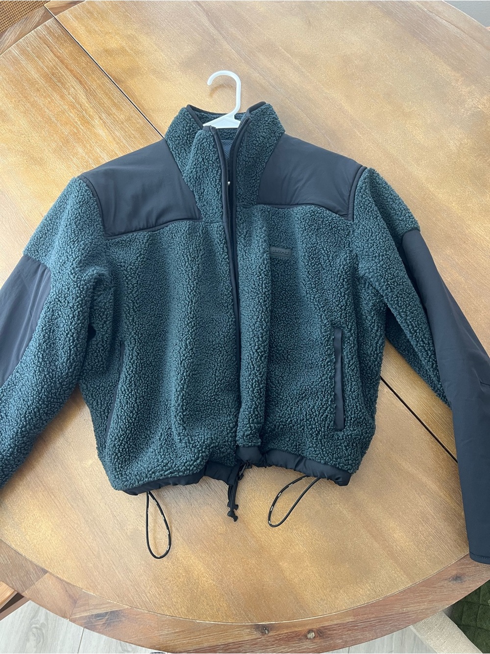 SKIMS Teddy Boxy Zip up Jacket in Spruce (dark green) NWOT size XS